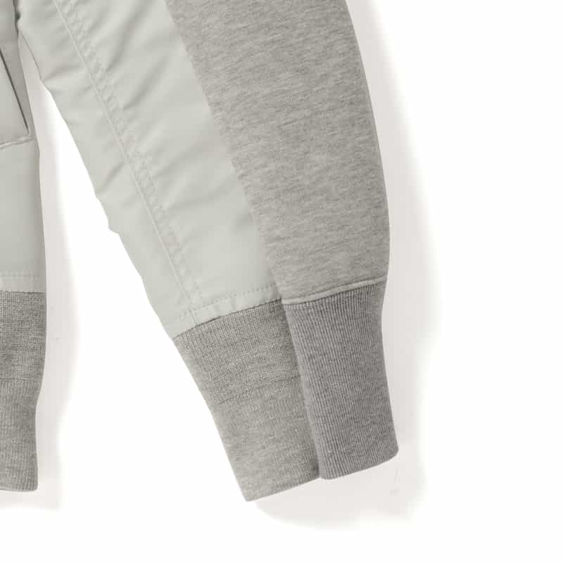 SACAI SACAI＜サカイ＞コンビネーション ジップアップスウェットブルゾン LIGHT GRAY