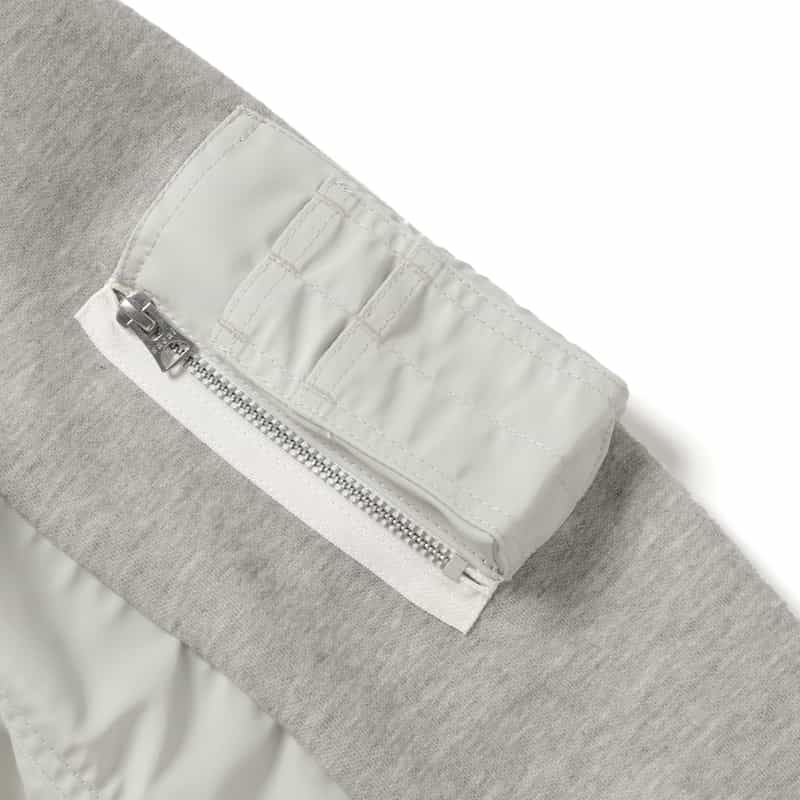 SACAI SACAI＜サカイ＞コンビネーション ジップアップスウェットブルゾン LIGHT GRAY