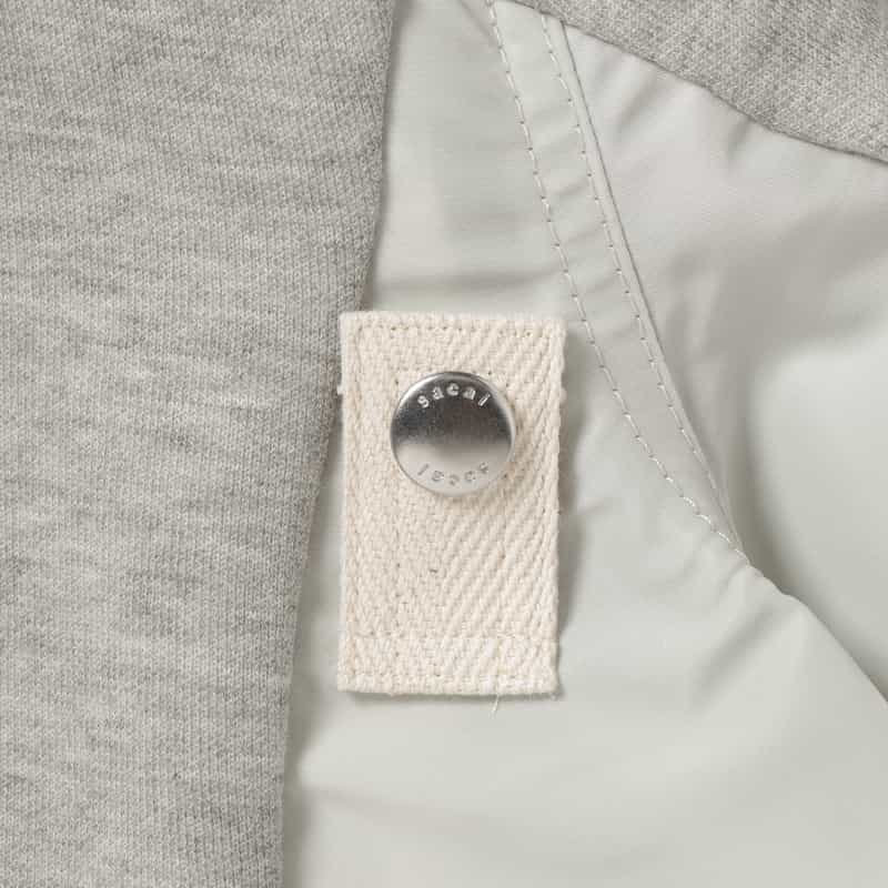 SACAI SACAI＜サカイ＞コンビネーション ジップアップスウェットブルゾン LIGHT GRAY