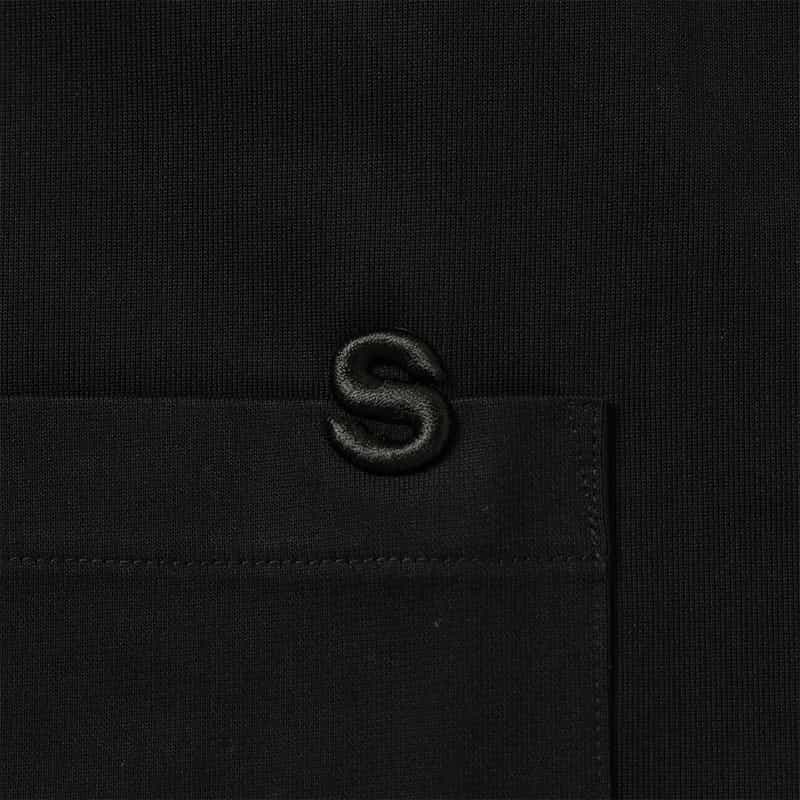 SACAI SACAI＜サカイ＞サイドスナップ付きエンブロイダリーロゴTシャツ BLACK