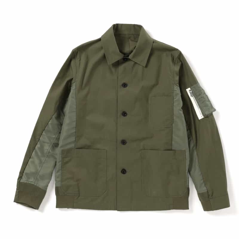 SACAI コンビネーション サイドジップジャケット KHAKI