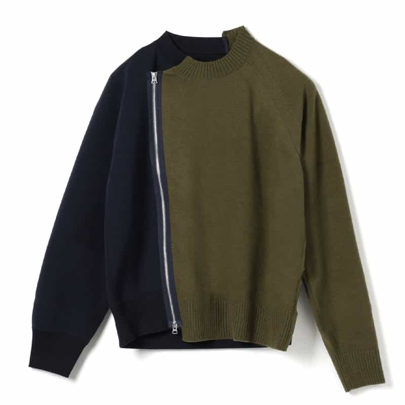 SACAI SACAI＜サカイ＞コンビネーション ニットプルオーバー KHAKI