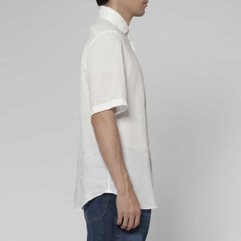 FINAMORE FINAMORE＜フィナモレ＞ ショートスリーブリネンシャツ“PANTELLERIA" WHITE