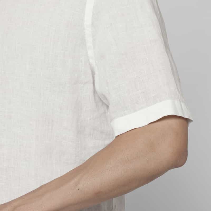 FINAMORE FINAMORE＜フィナモレ＞ ショートスリーブリネンシャツ“PANTELLERIA" WHITE