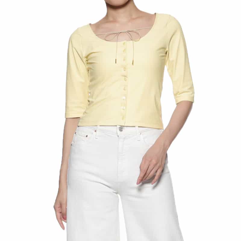 BARNEYS NEW YORK ウォッシャブル コード付きカットソー YELLOW