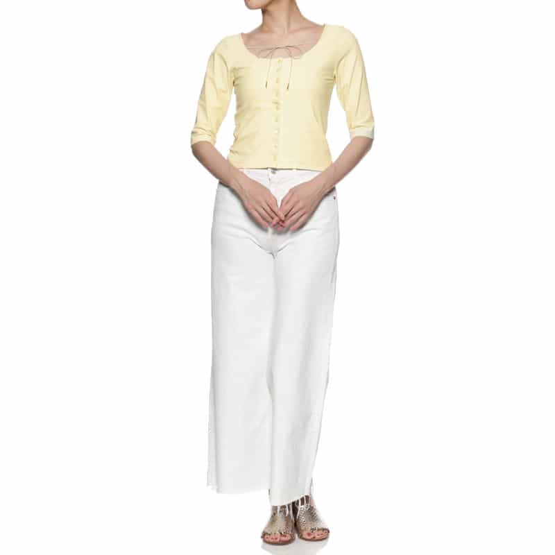 BARNEYS NEW YORK ウォッシャブル コード付きカットソー YELLOW