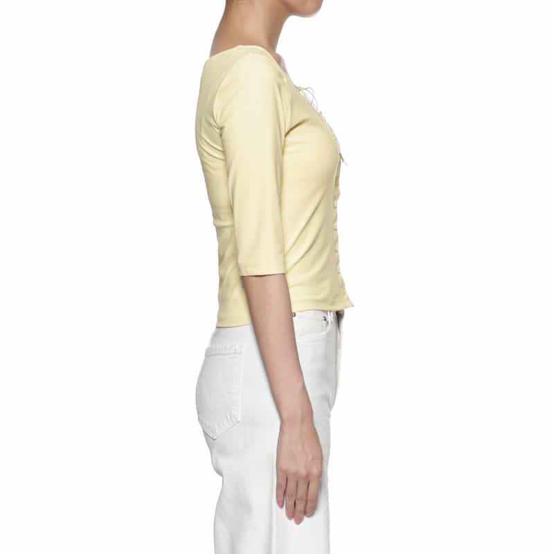 BARNEYS NEW YORK ウォッシャブル コード付きカットソー YELLOW