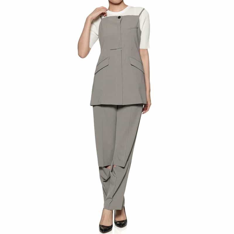 BARNEYS NEW YORK セットアップ ウォッシャブル チュニックブラウス GRAY