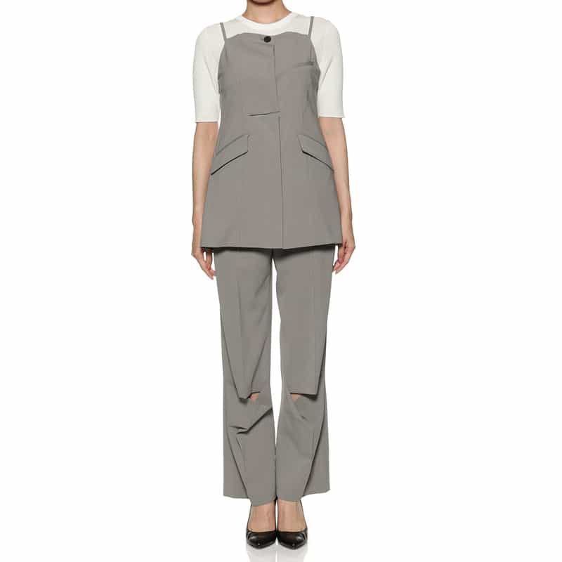 BARNEYS NEW YORK セットアップ ウォッシャブル チュニックブラウス GRAY