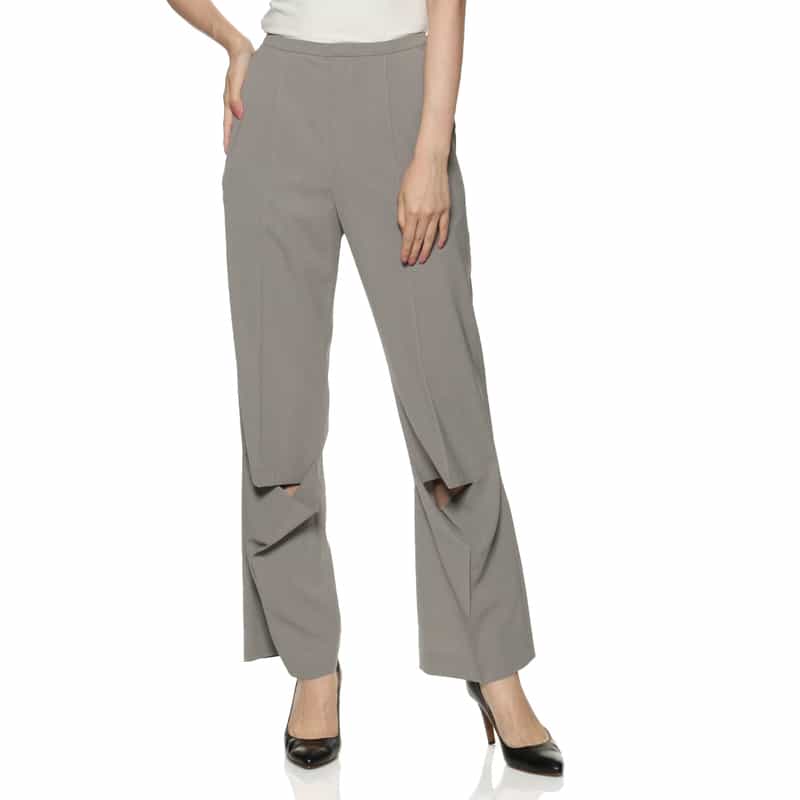 BARNEYS NEW YORK セットアップ ウォッシャブル タック入りストレートパンツ GRAY