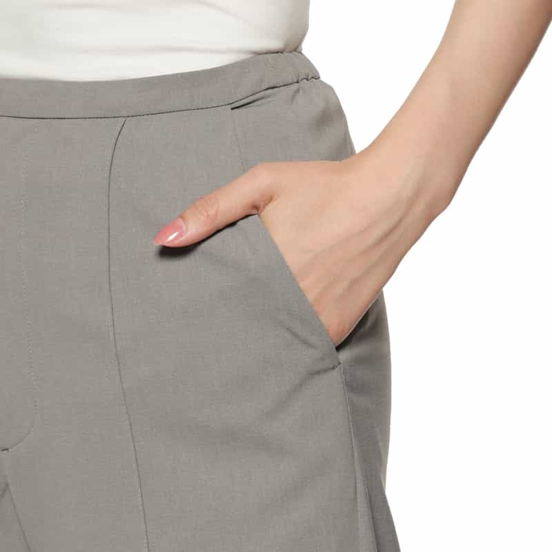 BARNEYS NEW YORK セットアップ ウォッシャブル タック入りストレートパンツ GRAY