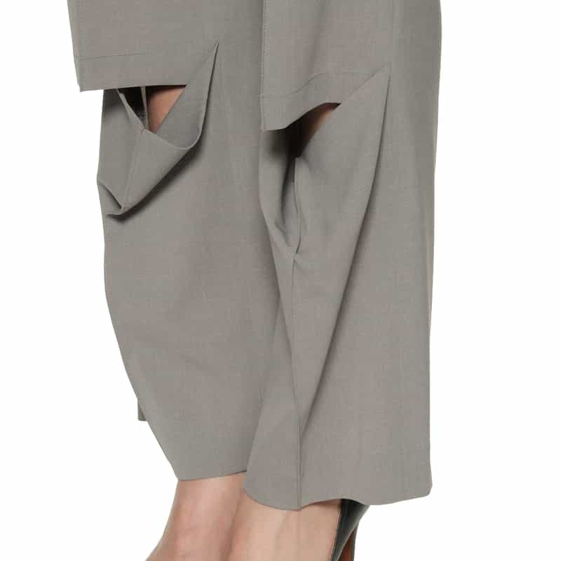 BARNEYS NEW YORK セットアップ ウォッシャブル タック入りストレートパンツ GRAY