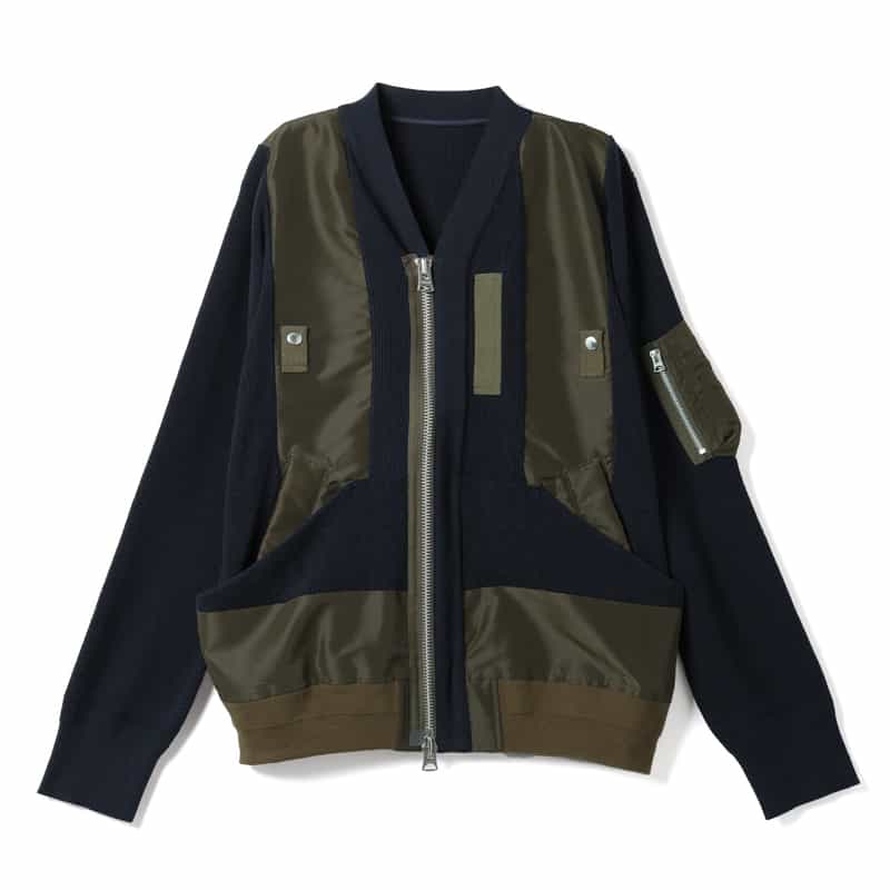 SACAI SACAI＜サカイ＞ コンビネーションジップアップカーディガン NAVY
