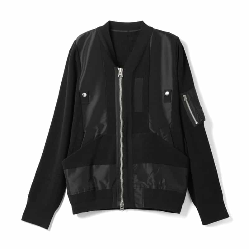 SACAI SACAI＜サカイ＞ コンビネーションジップアップカーディガン BLACK