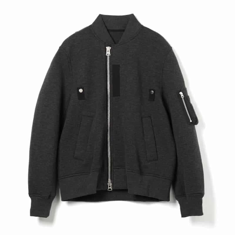 SACAI SACAI＜サカイ＞ スエット素材MA-1ジャケット GRAY
