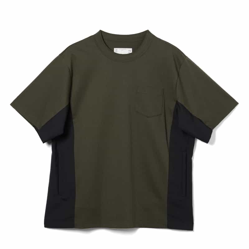 SACAI SACAI＜サカイ＞ サイドスナップ コンビネーションTシャツ KHAKI
