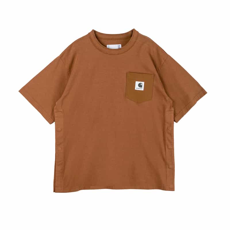 SACAI SACAI＜サカイ＞×CARHARTT＜カーハート＞コラボレート ポケット付Tシャツ BROWN