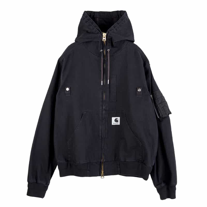SACAI SACAI＜サカイ＞×CARHARTT＜カーハート＞コラボレート ジップアップフーディ BLACK