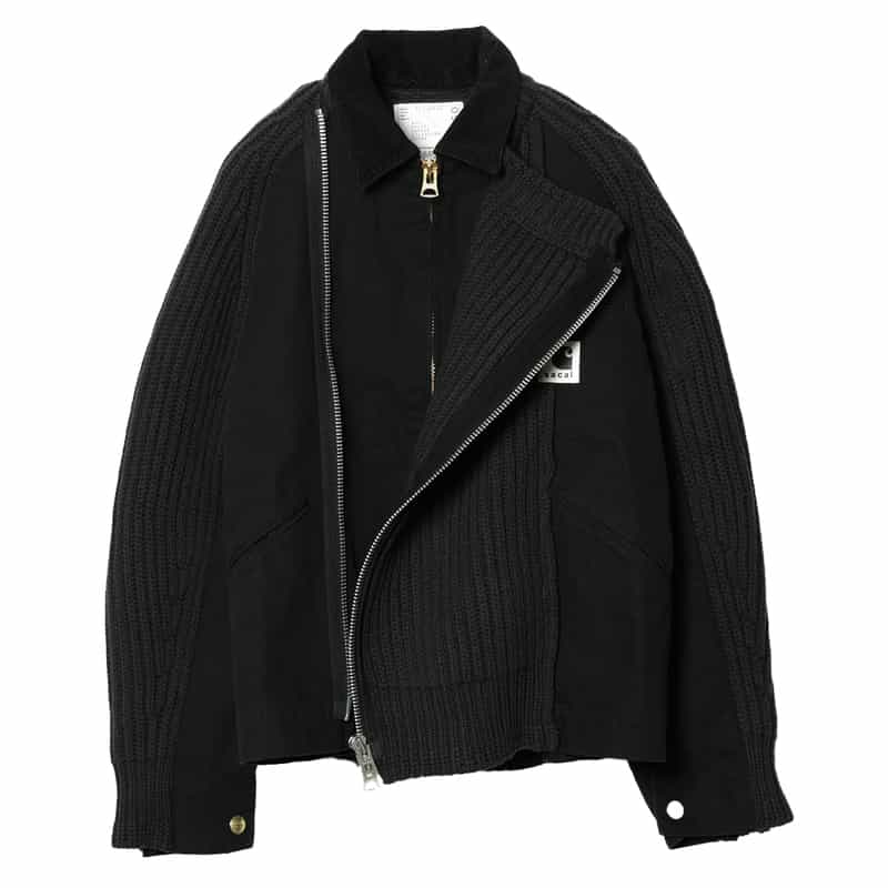 SACAI SACAI＜サカイ＞×CARHARTT＜カーハート＞コラボレート ジップアップニットブルゾン BLACK