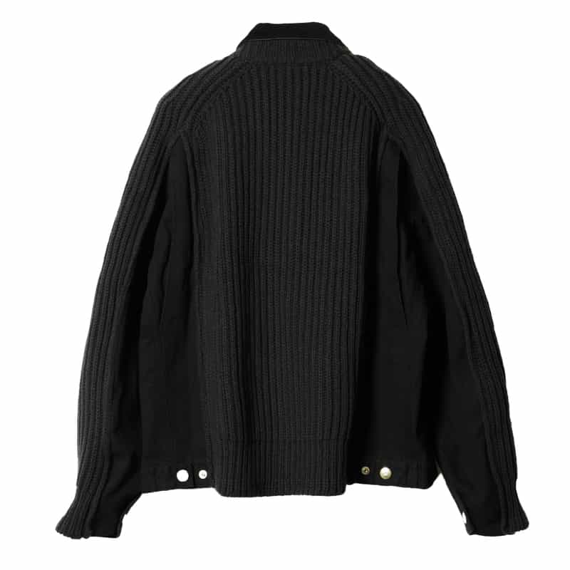 SACAI SACAI＜サカイ＞×CARHARTT＜カーハート＞コラボレート ジップアップニットブルゾン BLACK