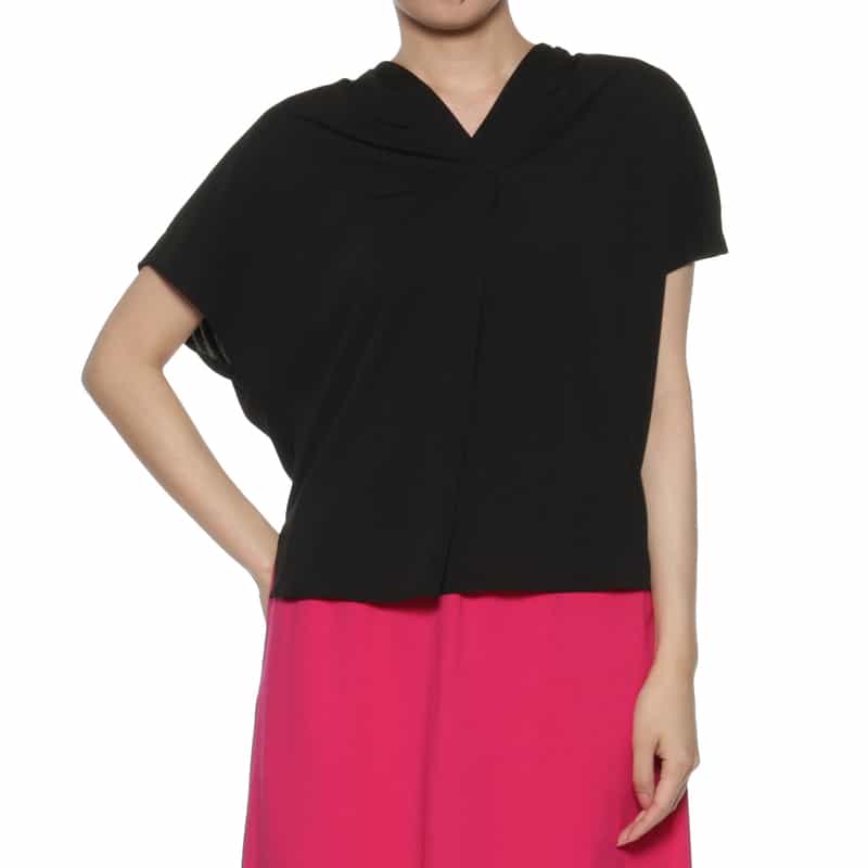 BARNEYS NEW YORK ウォッシャブル バックタックカットソー BLACK