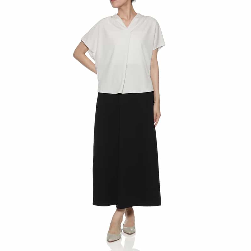 BARNEYS NEW YORK ウォッシャブル バックタックカットソー LIGHT GRAY