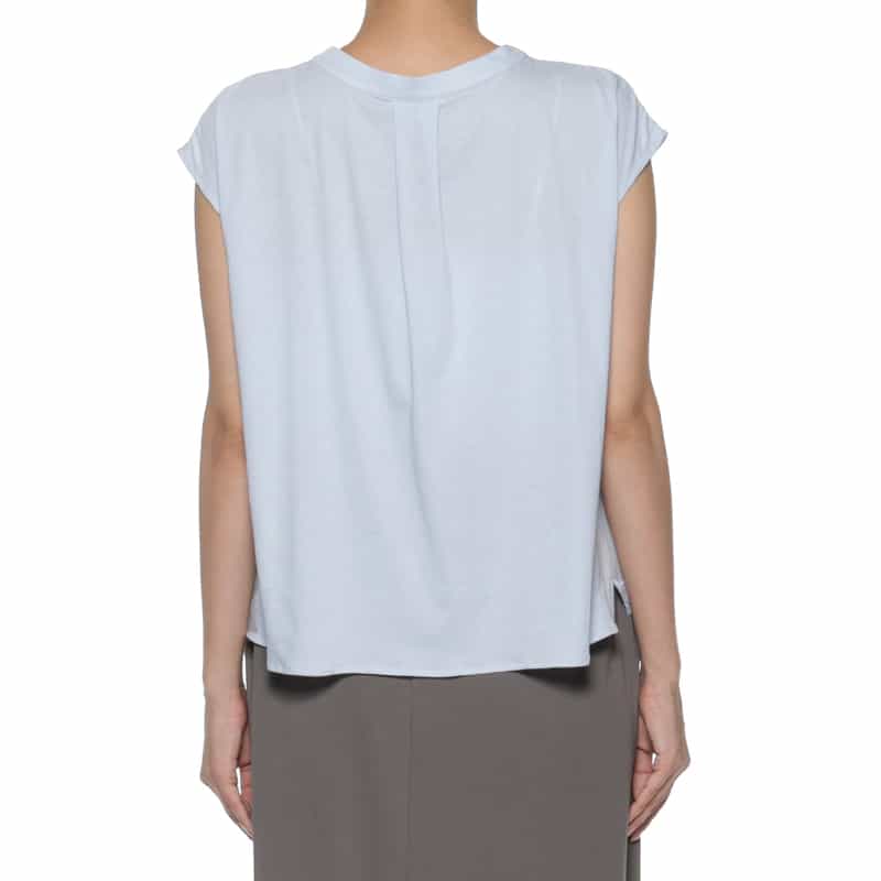 BARNEYS NEW YORK ウォッシャブル フレンチスリーブカットソー LIGHT BLUE