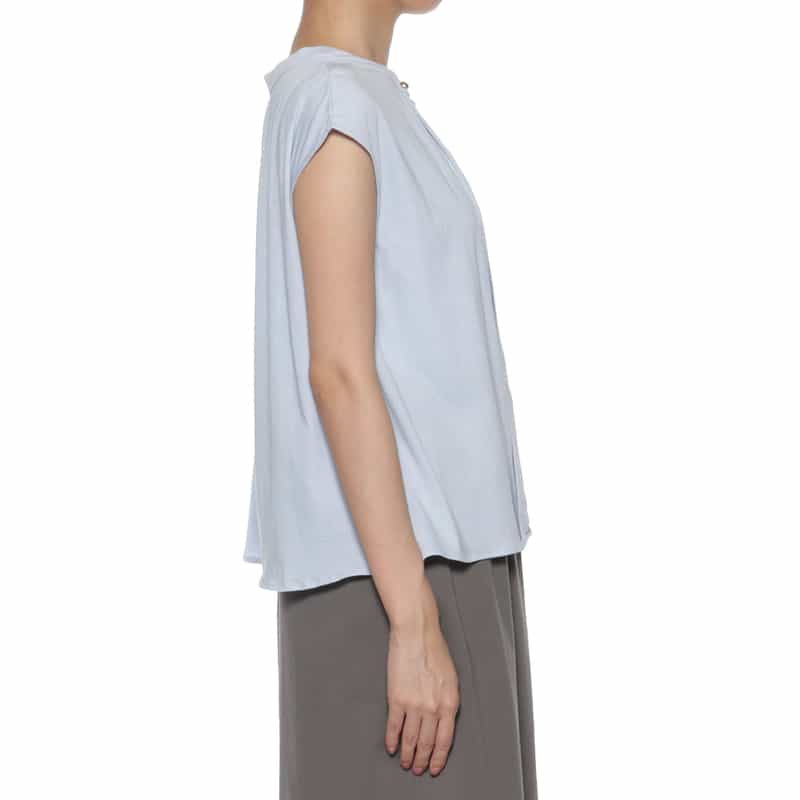 BARNEYS NEW YORK ウォッシャブル フレンチスリーブカットソー LIGHT BLUE