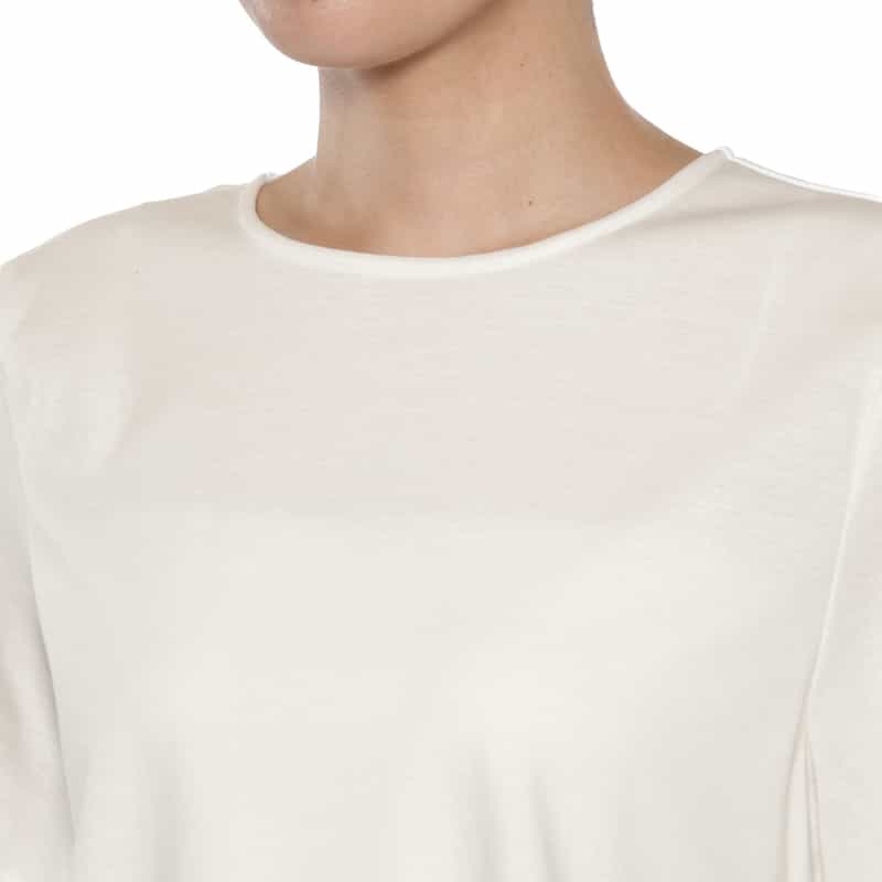 BARNEYS NEW YORK ウォッシャブル ペプラムフレアカットソー WHITE