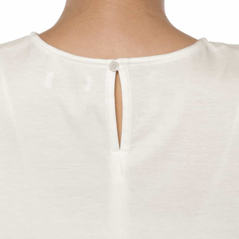 BARNEYS NEW YORK ウォッシャブル ペプラムフレアカットソー WHITE