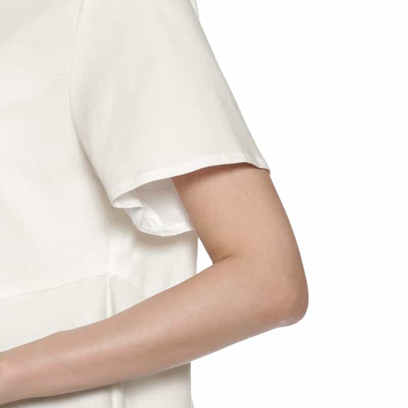 BARNEYS NEW YORK ウォッシャブル ペプラムフレアカットソー WHITE