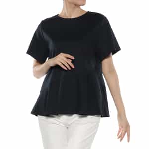 ウォッシャブル ペプラムフレアカットソー