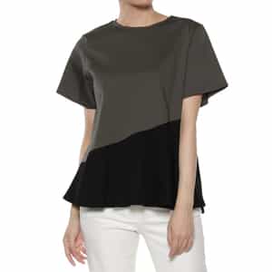 ウォッシャブル ペプラムフレアカットソー