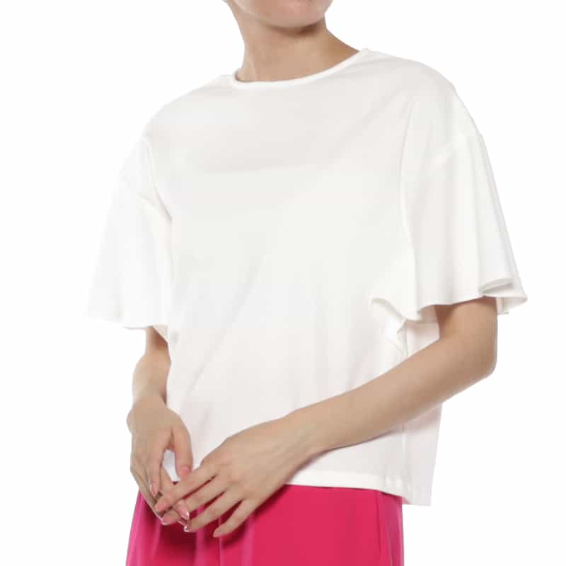 BARNEYS NEW YORK ウォッシャブル バッグジップ付きカットソー WHITE