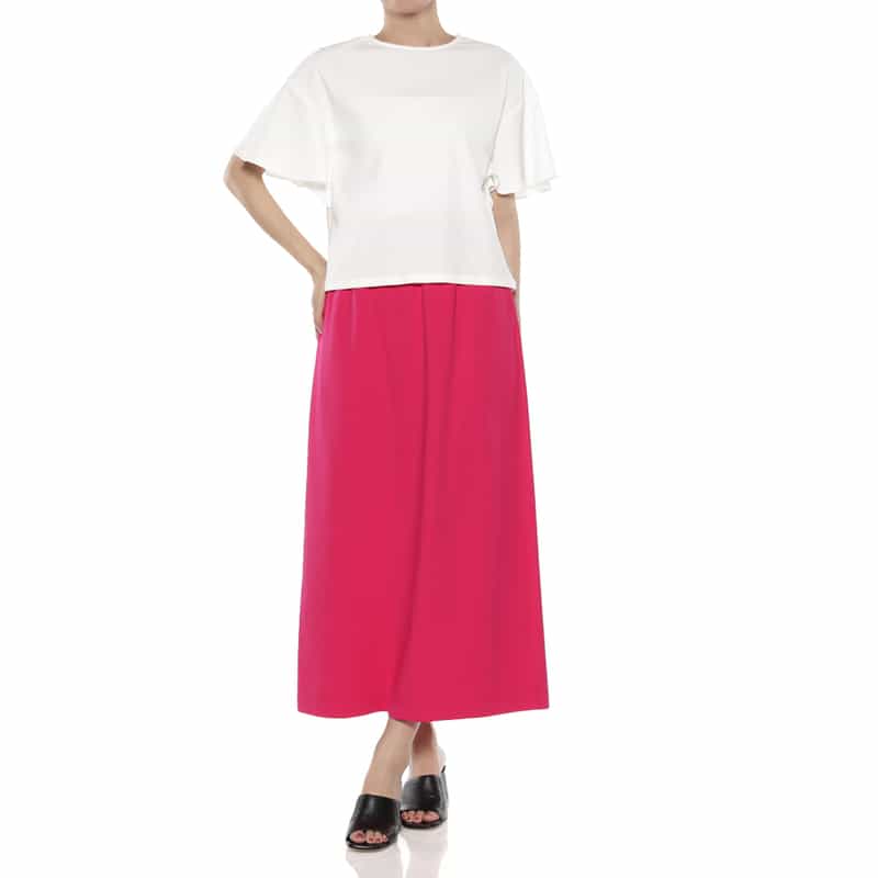 BARNEYS NEW YORK ウォッシャブル バッグジップ付きカットソー WHITE