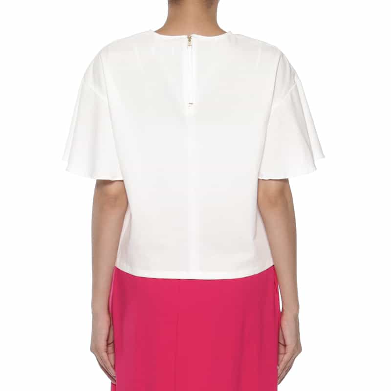 BARNEYS NEW YORK ウォッシャブル バッグジップ付きカットソー WHITE