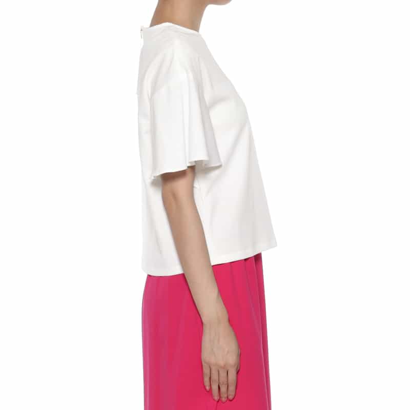 BARNEYS NEW YORK ウォッシャブル バッグジップ付きカットソー WHITE