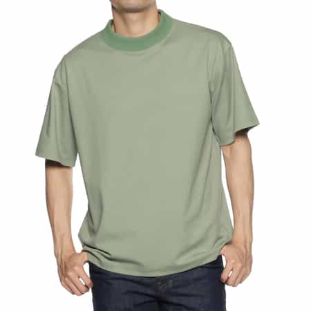 リブネック ストレッチポンチTシャツ