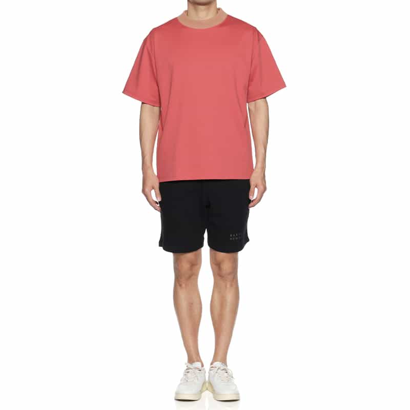 BARNEYS NEW YORK リブネック ストレッチポンチTシャツ PINK