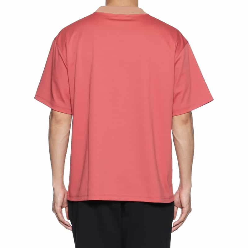 BARNEYS NEW YORK リブネック ストレッチポンチTシャツ PINK