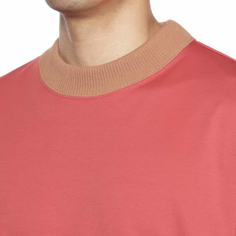 BARNEYS NEW YORK リブネック ストレッチポンチTシャツ PINK