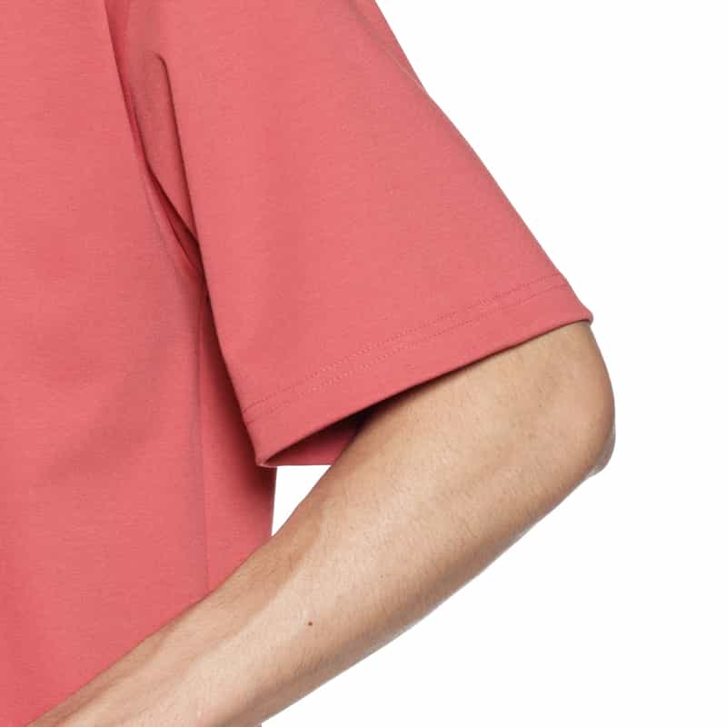 BARNEYS NEW YORK リブネック ストレッチポンチTシャツ PINK