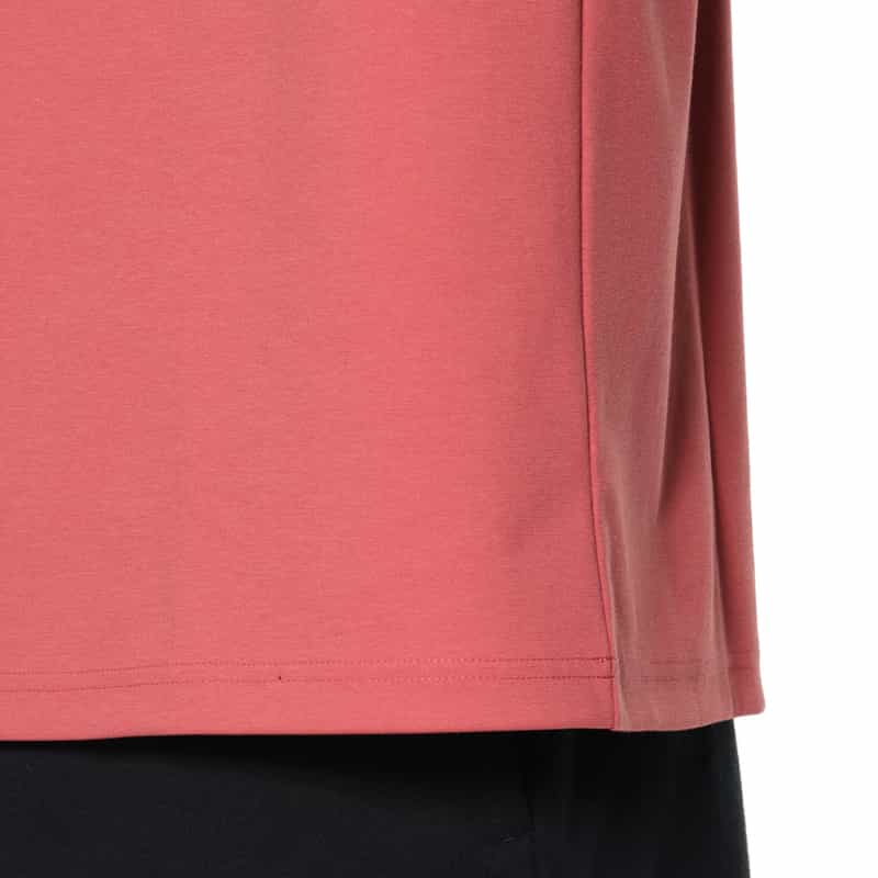 BARNEYS NEW YORK リブネック ストレッチポンチTシャツ PINK