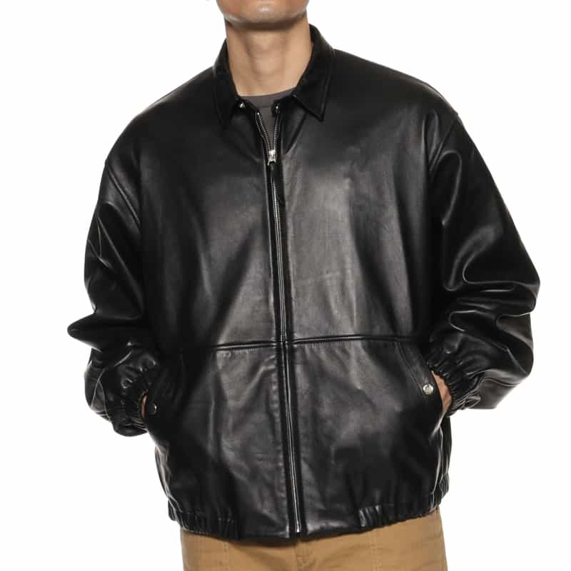 BARNEYS NEW YORK ドリズラー型レザージャケット BLACK