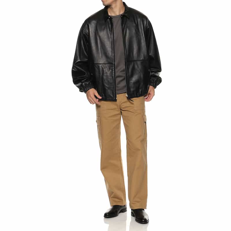 BARNEYS NEW YORK ドリズラー型レザージャケット BLACK