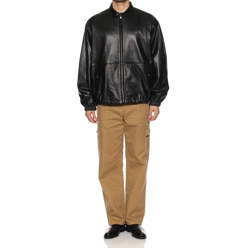 BARNEYS NEW YORK ドリズラー型レザージャケット BLACK