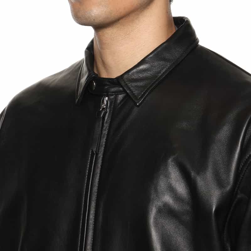 BARNEYS NEW YORK ドリズラー型レザージャケット BLACK