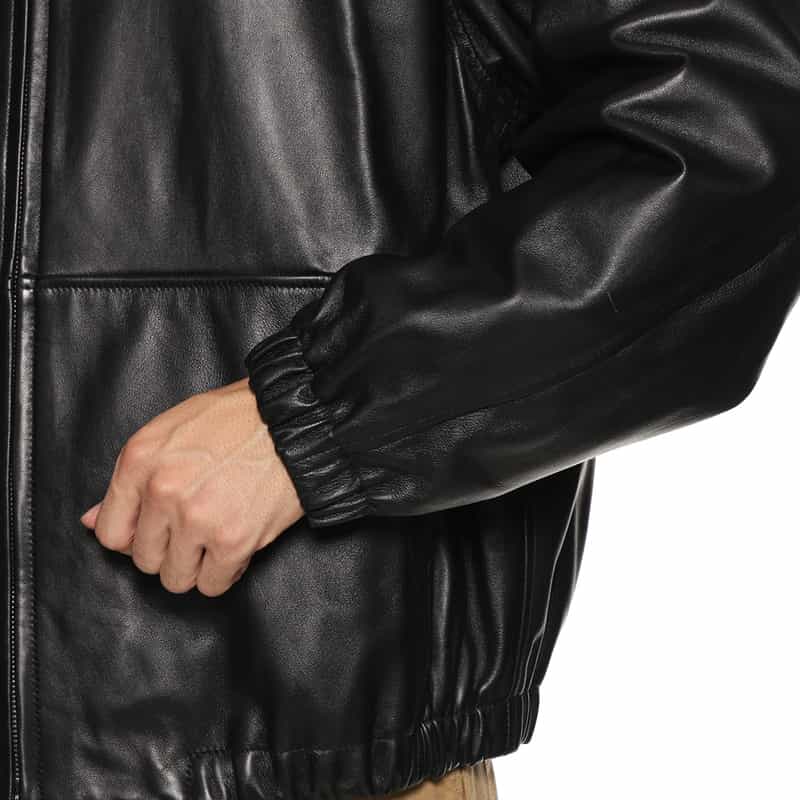 BARNEYS NEW YORK ドリズラー型レザージャケット BLACK