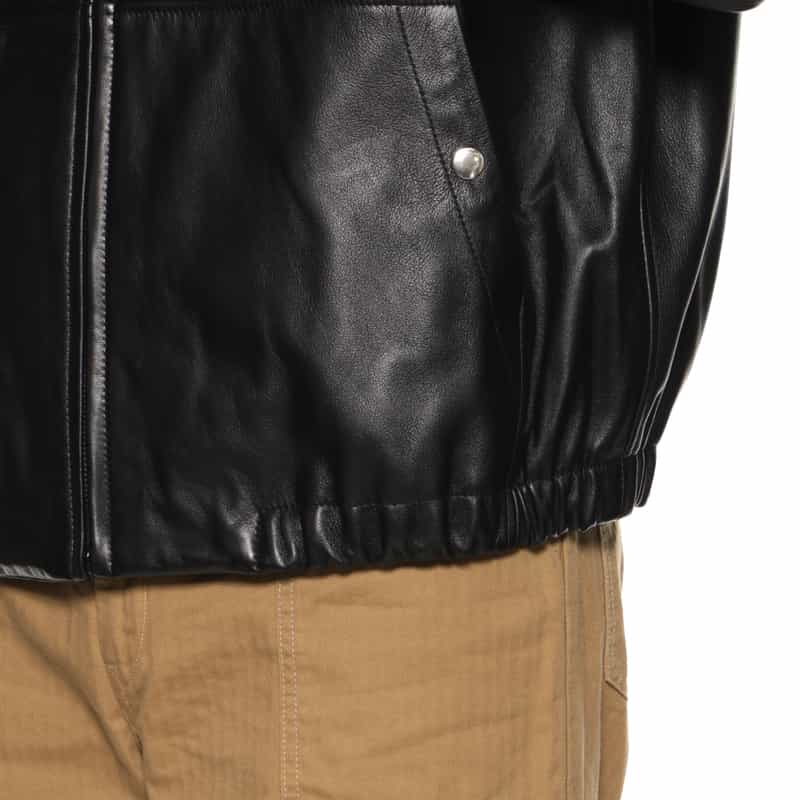 BARNEYS NEW YORK ドリズラー型レザージャケット BLACK