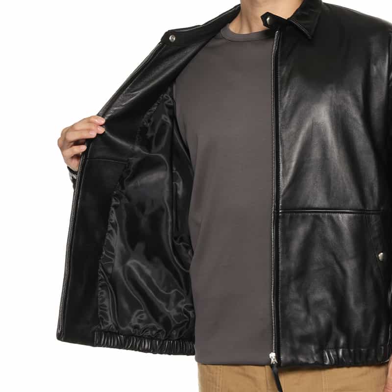 BARNEYS NEW YORK ドリズラー型レザージャケット BLACK